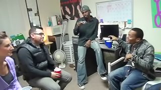 Interracial gays sex action along room mates