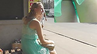 Real Russian girl public upskirt