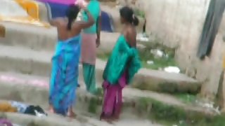 Indian Aunty bath in River 3