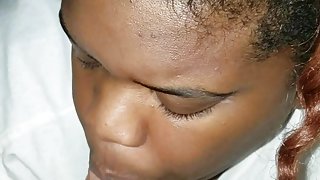 White Daddy, Black BBW BabyGirl, a faceful of cock