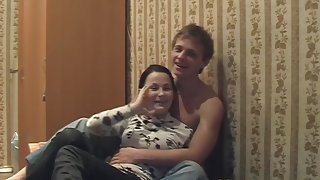 Vika in endowed dude fucking a chick in a homemade porn